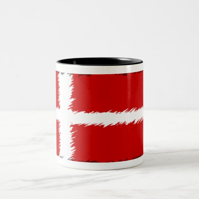 Taza Bicolor Bandera de Dinamarca (Centro)