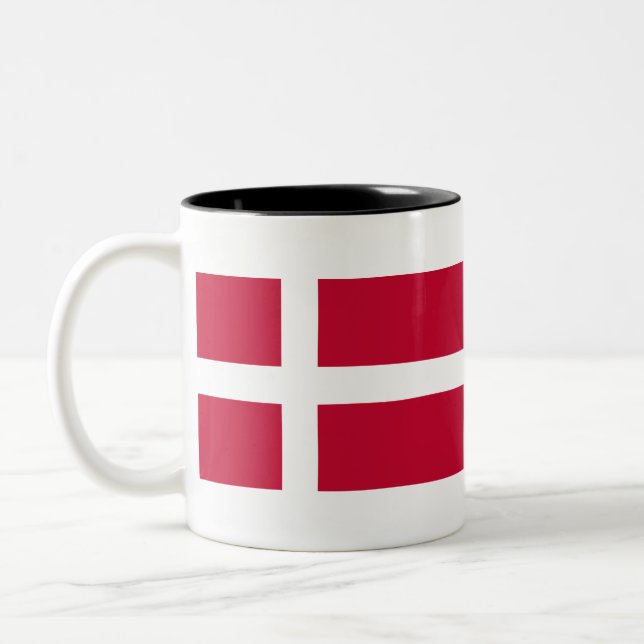 Taza Bicolor Bandera de Dinamarca (Izquierda)