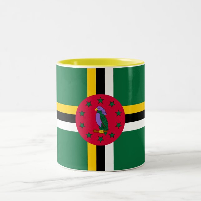 Taza Bicolor Bandera de Dominica (Centro)