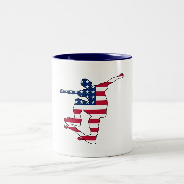 Taza Bicolor Bandera de Estados Unidos (Centro)