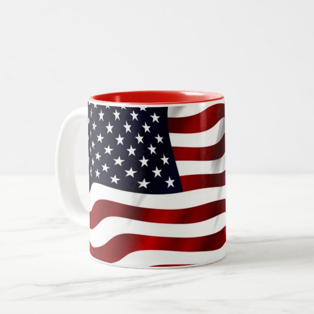 Taza Bicolor Bandera de Estados Unidos (Anverso izquierdo)