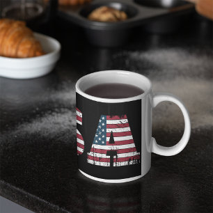 Taza Bicolor Bandera de Estados Unidos estilo de canalla patrió