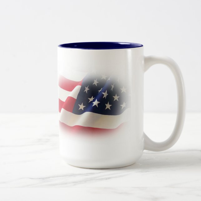Taza Bicolor Bandera de Estados Unidos Patriótica, Roja, Blanca (Derecha)
