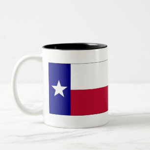 Taza Bicolor Bandera de estrella solitaria de Texas