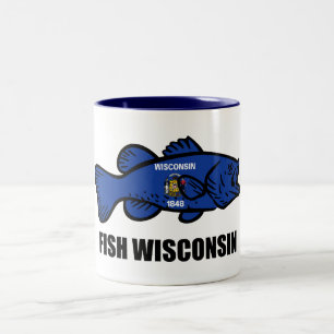 Taza Bicolor Bandera de Fish Wisconsin