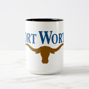 Taza Bicolor Bandera de Fort Worth (Texas)