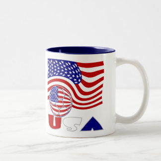 Taza Bicolor Bandera de fútbol de Estados Unidos