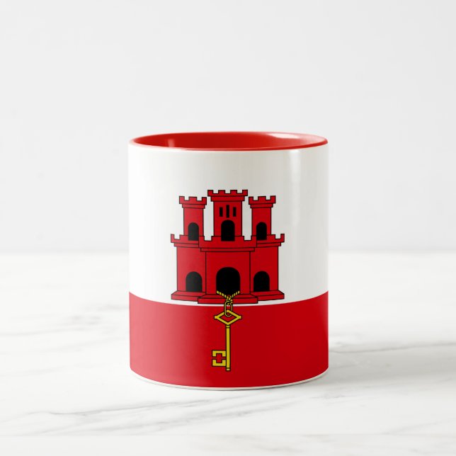 Taza Bicolor Bandera de Gibraltar (Centro)