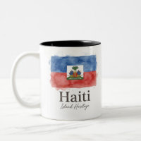 Bandera de Haití en acuarela | Patrimonio caribeño