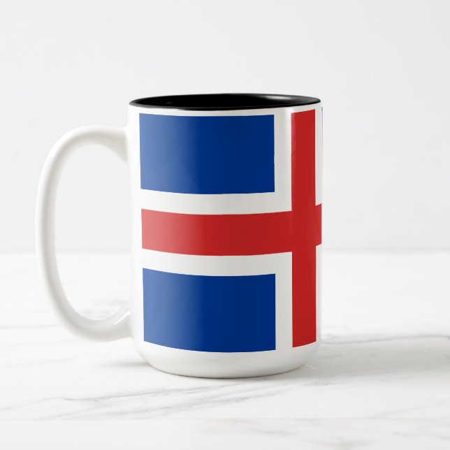 Taza Bicolor Bandera de Islandia (Izquierda)
