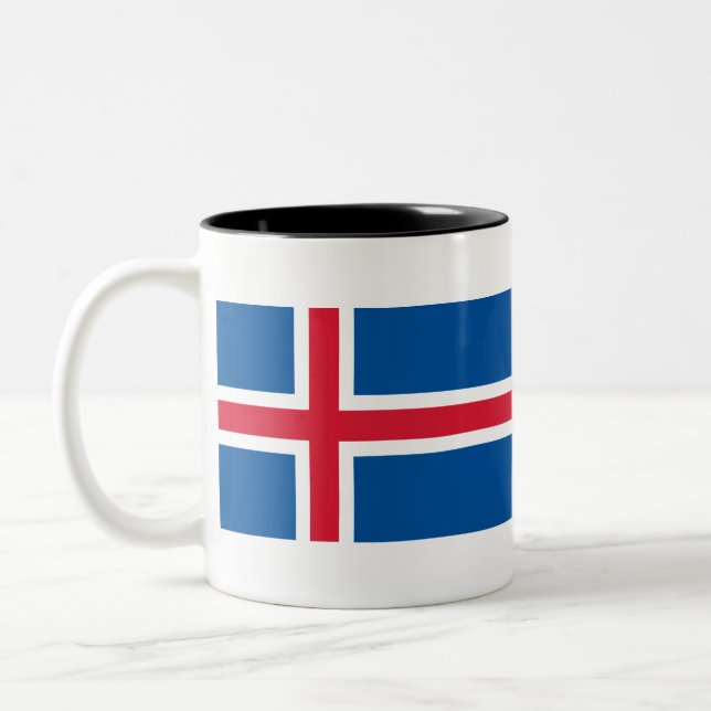 Taza Bicolor Bandera de Islandia (Izquierda)