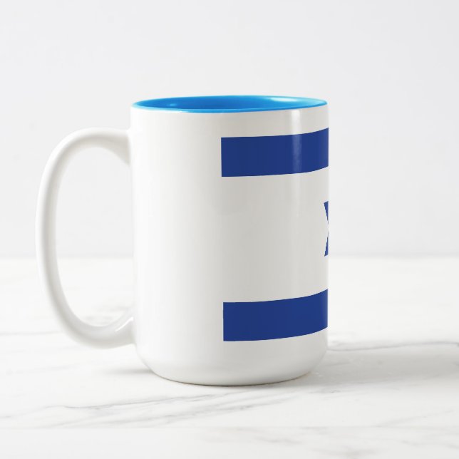 Taza Bicolor Bandera de Israel (Izquierda)