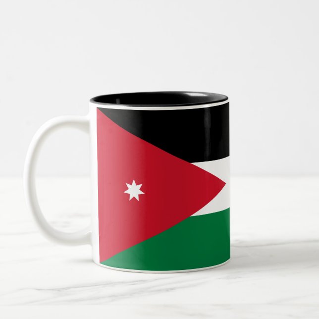 Taza Bicolor Bandera de Jordania (Izquierda)