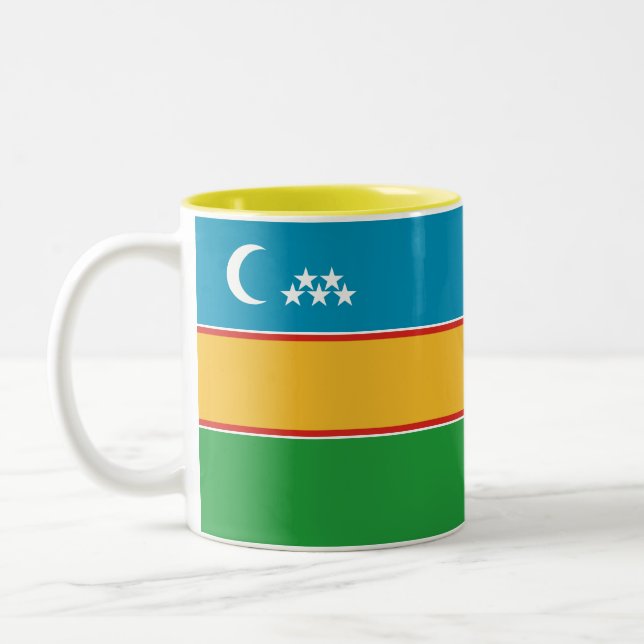 Taza Bicolor Bandera de Karakalpakstan (Izquierda)