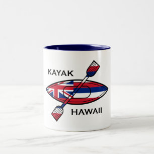 Taza Bicolor Bandera de Kayak Hawaii
