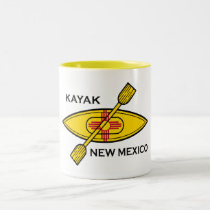 Taza Bicolor Bandera de Kayak Nuevo México
