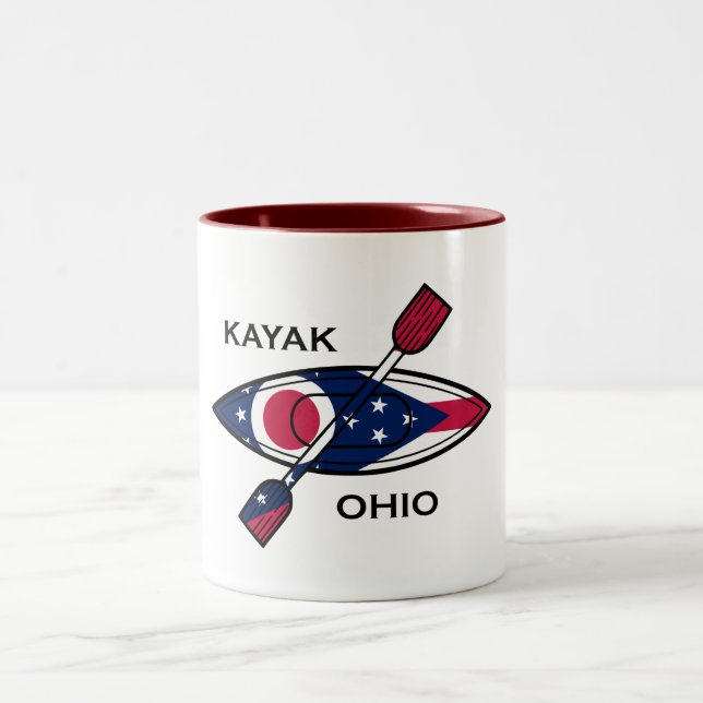 Taza Bicolor Bandera de Kayak Ohio (Centro)