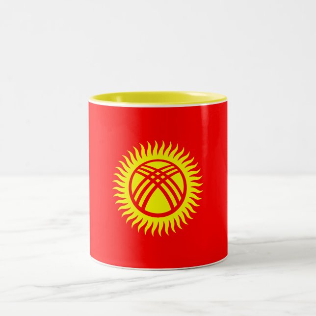 Taza Bicolor Bandera de Kirguistán (Centro)