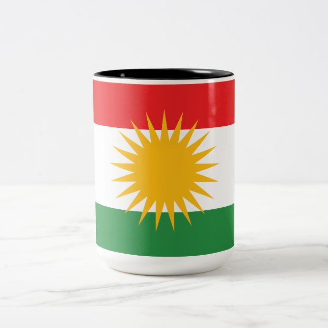 Taza Bicolor Bandera de Kurdistán (Centro)
