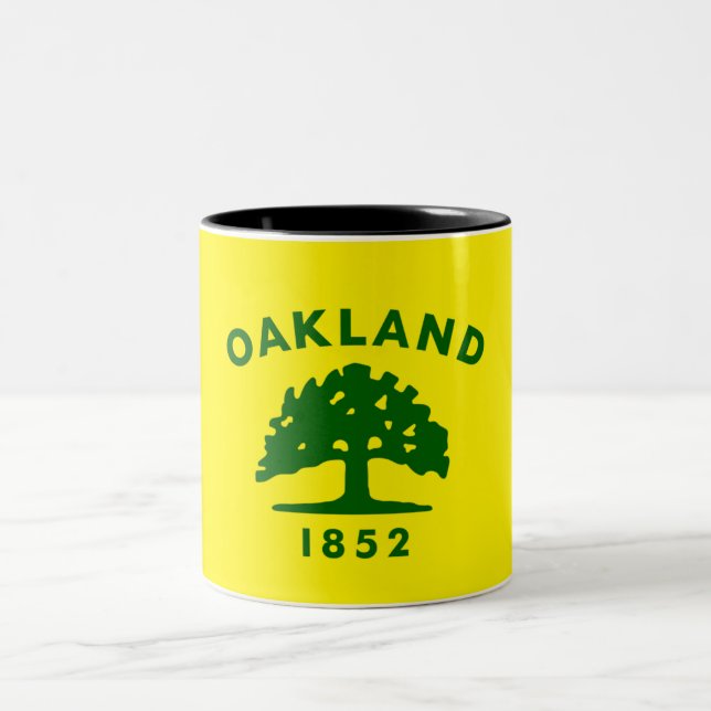 Taza Bicolor Bandera de la ciudad de Oakland (Centro)