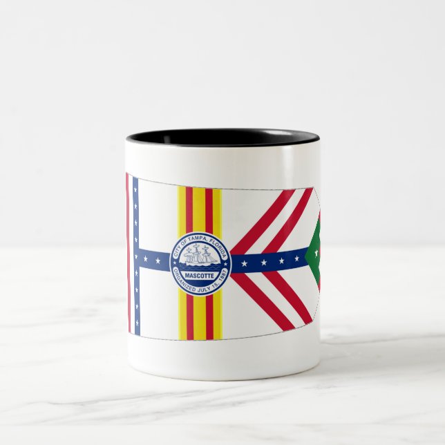 Taza Bicolor Bandera de la ciudad de Tampa (Centro)