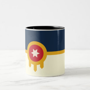 Taza Bicolor Bandera de la ciudad de Tulsa