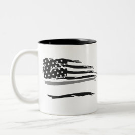 Taza Bicolor Bandera de la línea gris de los oficiales ondulado
