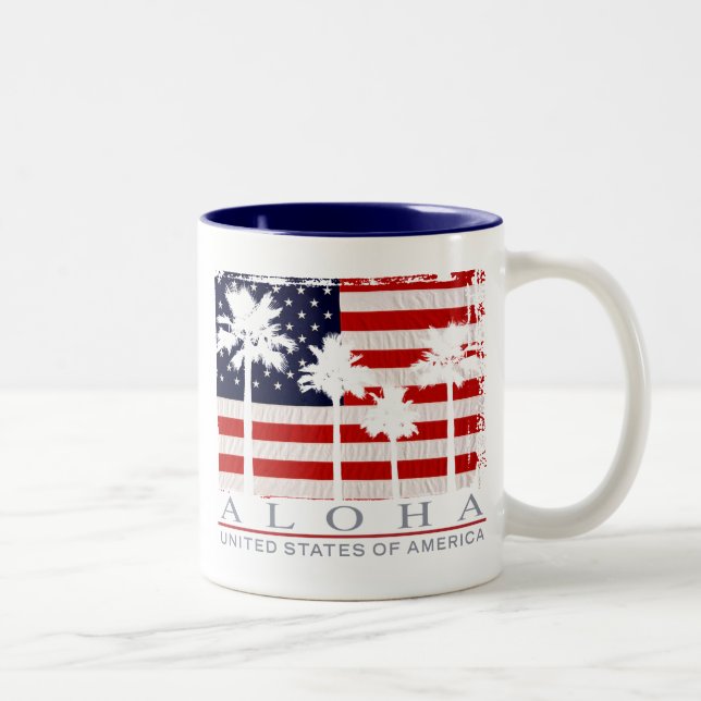 Taza Bicolor Bandera de la palma EE.UU. Mug (Derecha)