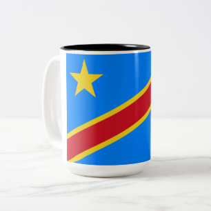 Taza Bicolor Bandera de la RDC (República Democrática del Congo