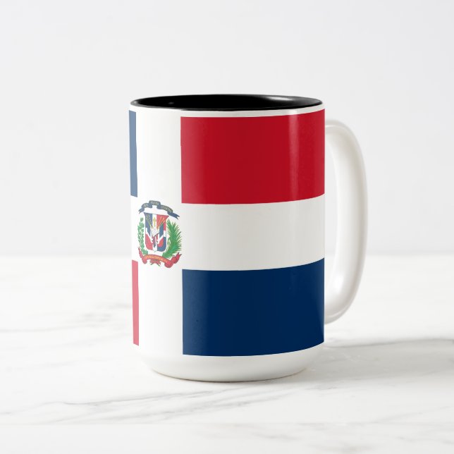 Taza Bicolor Bandera de la República Dominicana (Anverso derecho)