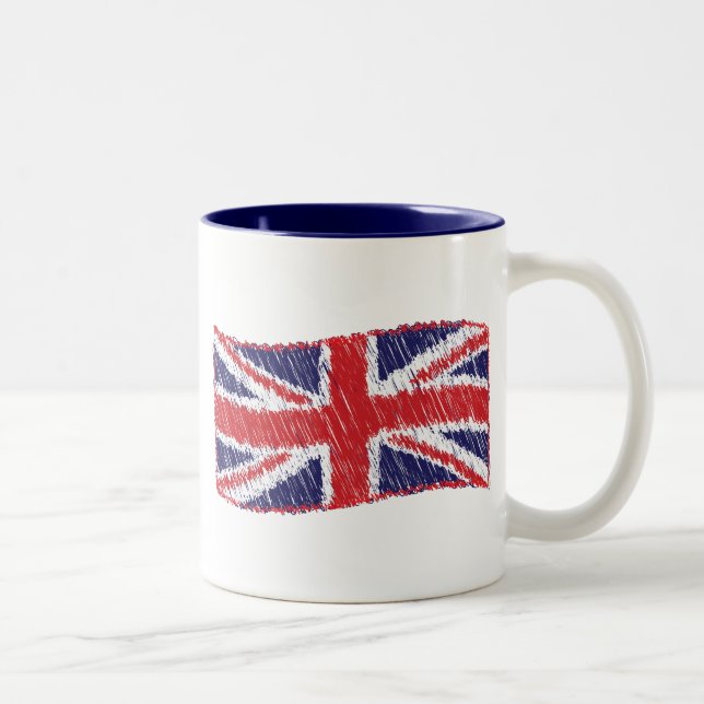 Taza Bicolor Bandera de la Unión con grietas (Derecha)