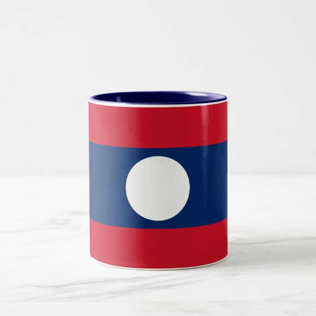 Taza Bicolor Bandera de Laos (Centro)