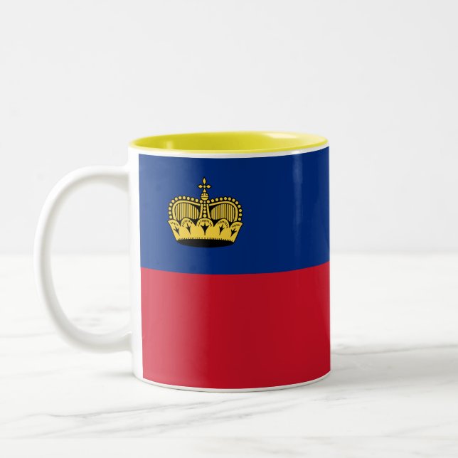 Taza Bicolor Bandera de Liechtenstein (Izquierda)