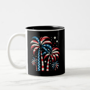 Taza Bicolor Bandera de los EEUU de verano 4 de julio
