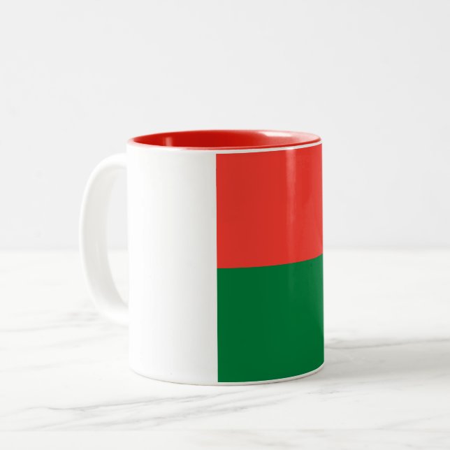 Taza Bicolor Bandera de Madagascar (Anverso izquierdo)