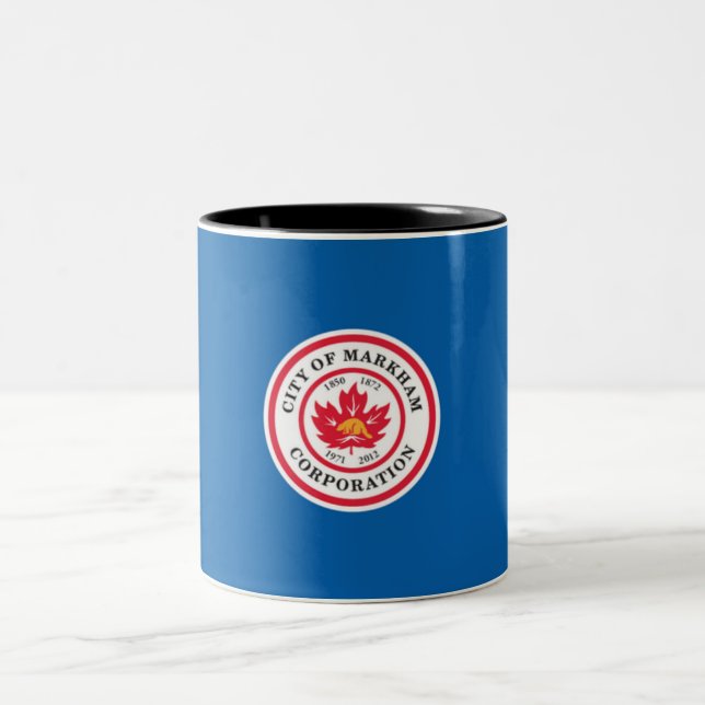Taza Bicolor Bandera de Markham (Ontario, Canadá) (Centro)