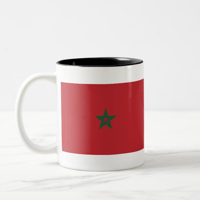 Taza Bicolor Bandera de Marruecos (Izquierda)