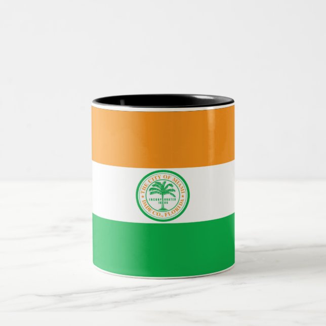 Taza Bicolor Bandera de Miami (Centro)