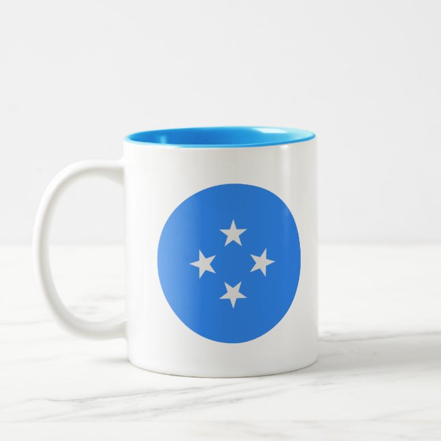 Taza Bicolor Bandera de Micronesia (Izquierda)