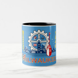 Taza Bicolor Bandera de Milwaukee (Wisconsin)
