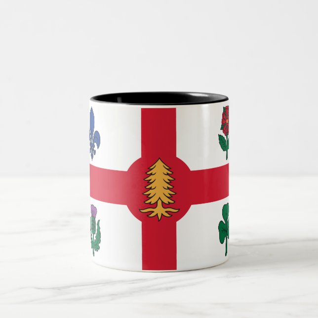 Taza Bicolor Bandera de Montreal (Quebec, Canadá) (Centro)