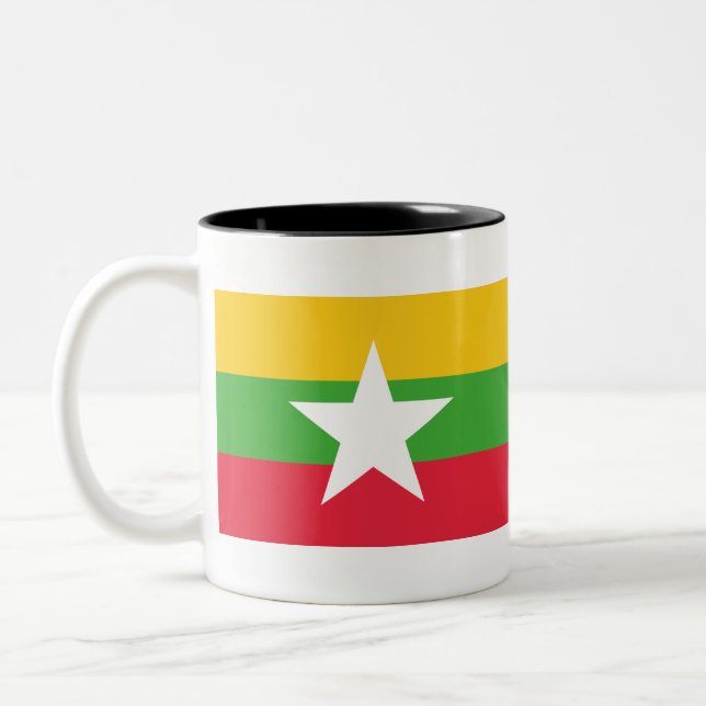 Taza Bicolor Bandera de Myanmar (Izquierda)