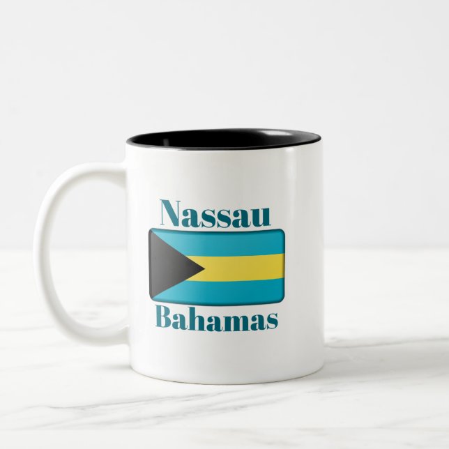 Taza Bicolor Bandera de Nassau Bahamas (Izquierda)