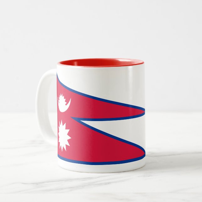 Taza Bicolor Bandera de Nepal (Anverso izquierdo)