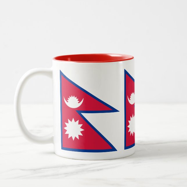 Taza Bicolor Bandera de Nepal (Izquierda)