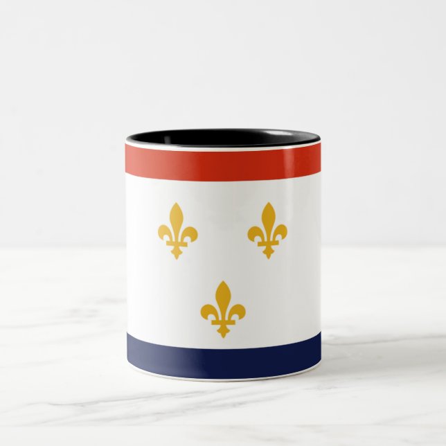 Taza Bicolor Bandera de Nueva Orleans (Centro)