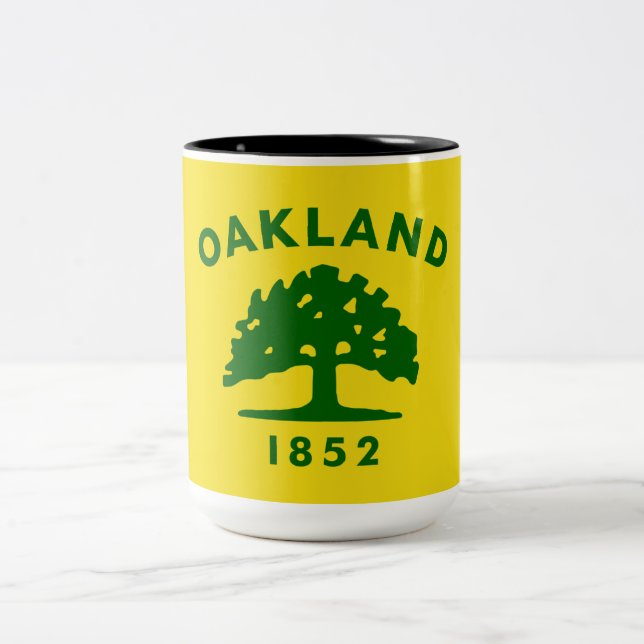 Taza Bicolor Bandera de Oakland (California) (Centro)