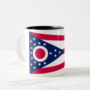 Taza Bicolor Bandera de Ohio: El cartel del estado de Buckeye