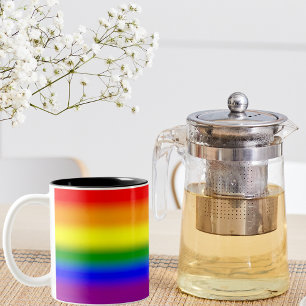 Taza Bicolor Bandera de Orgullo LGBTQ+ Arcoíris de Gradiente - 