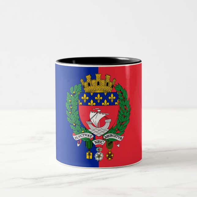 Taza Bicolor Bandera de París (Francia) (Centro)